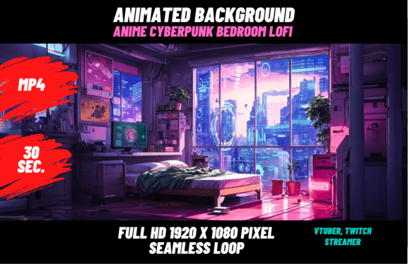 Anime Cyberpunk Bedroom Lofi Backgroud: A Designer's Visual Toolkit