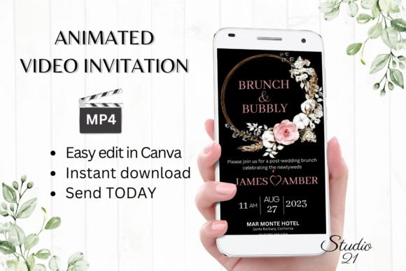 Boho Wedding Brunch Invite W9129: Your Elegant Digital Solution