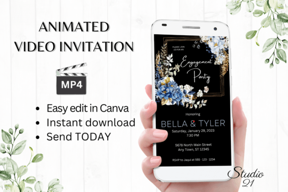 Celebrate Your Next Chapter with Digital Engagement Party Invite W1143