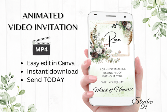 Christmas Maid of Honor Proposal W3172MH: Your Festive Ask
