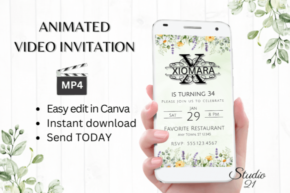 Digital Invitation (Monogram Letter X): Animated Elegance for Modern Events