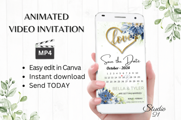 Digital Save the Date W2140B: Your Animated Invitation Solution