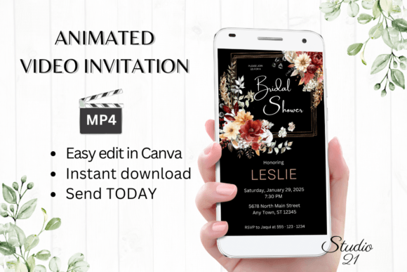 Elevate Your Autumn Aesthetic: Fall Bridal Shower Invite W4153