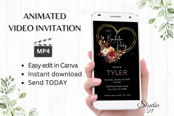 Fall Bachelor Party Invite W5159: Set the Mood for Autumn Festivities