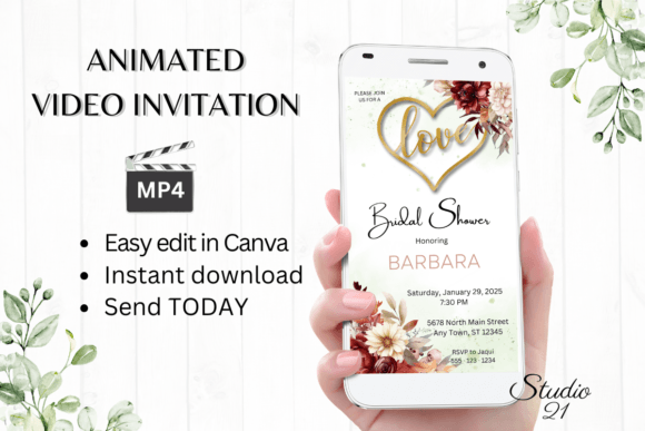 Fall Bridal Shower Invite W4150: Your Instant Digital Celebration