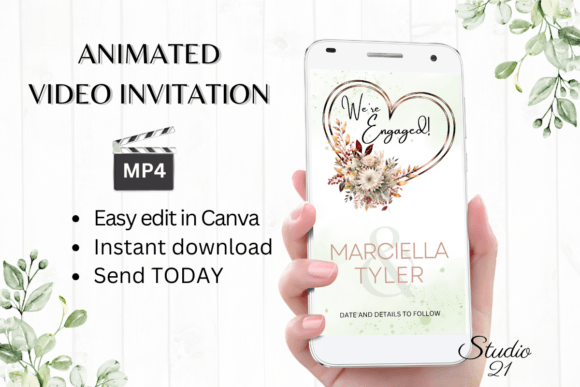 Fall Engagement Announcement W1168B: A Modern Serif for Warm Invites