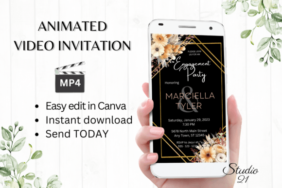 Fall Engagement Party Invite W1165: Effortless Elegance for Your Celebration