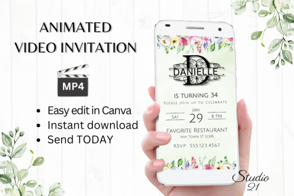 Modernize Your Announcements with a Digital Invitation Monogram Letter D